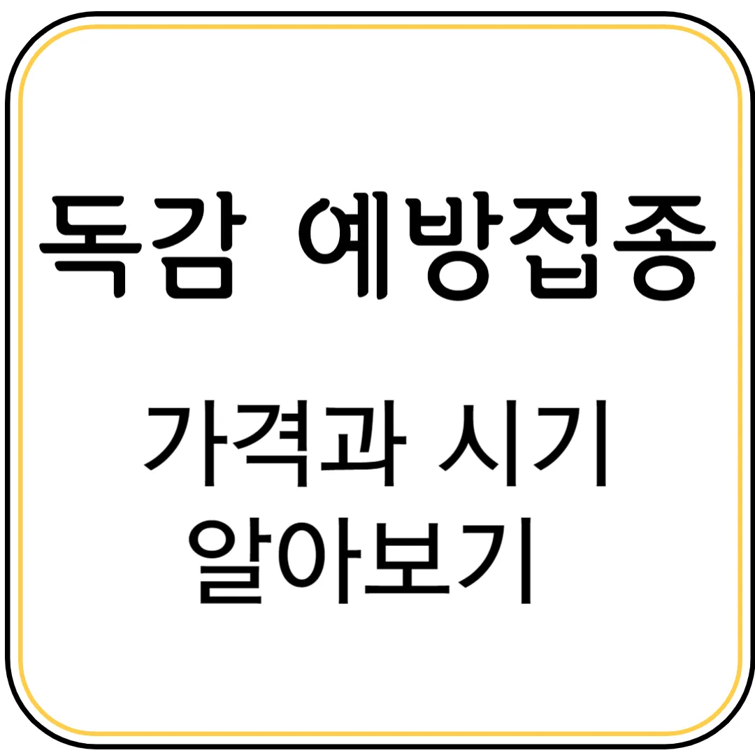 독감 예방접종 가격