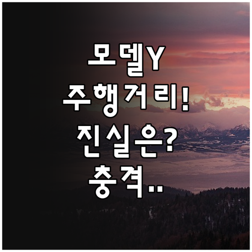 테슬라 모델 YL 조건별 예상 주행거..