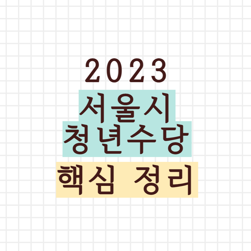 서울시 청년수당 핵심 정리