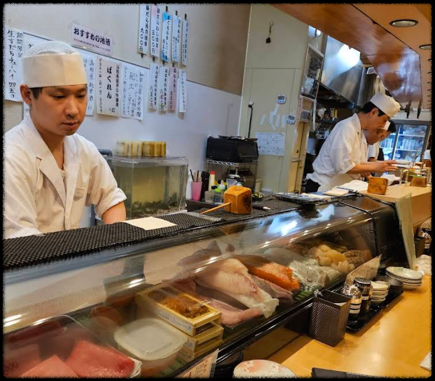 오사카의 우메다 또는 도톤보리 스시 맛집 스시일심1