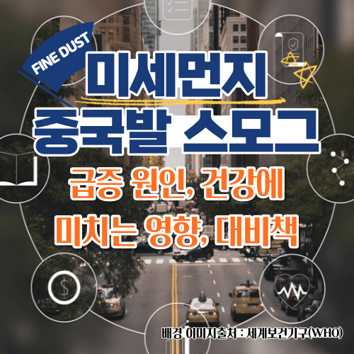 미세먼지, 중국발 스모그, 급증 원인과 건강에 미치는 영향, 대비책.