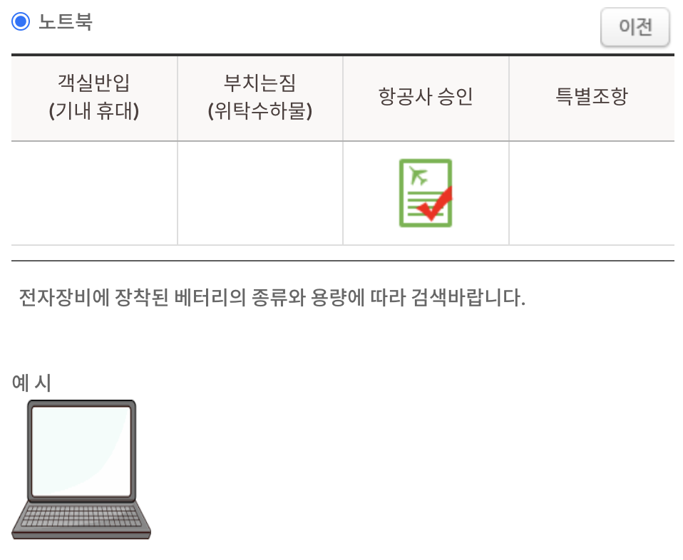 위탁수하물 노트북