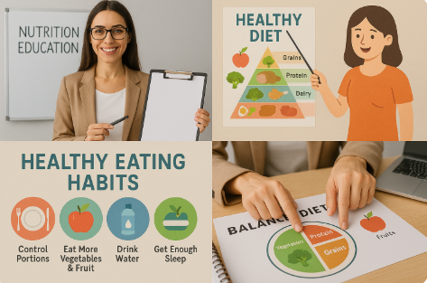 식습관 교육하는 이미지