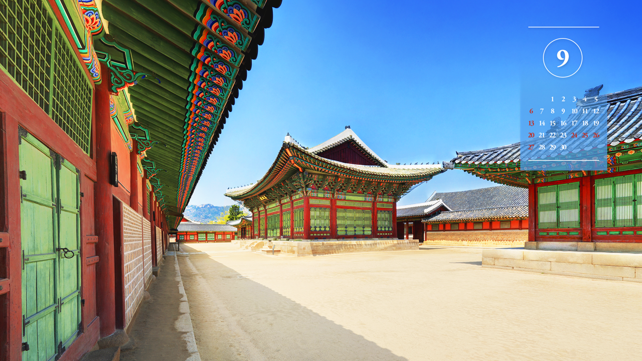 03 경복궁 사정전 오른쪽 측면뷰 A - 2026년9월 달력배경화면