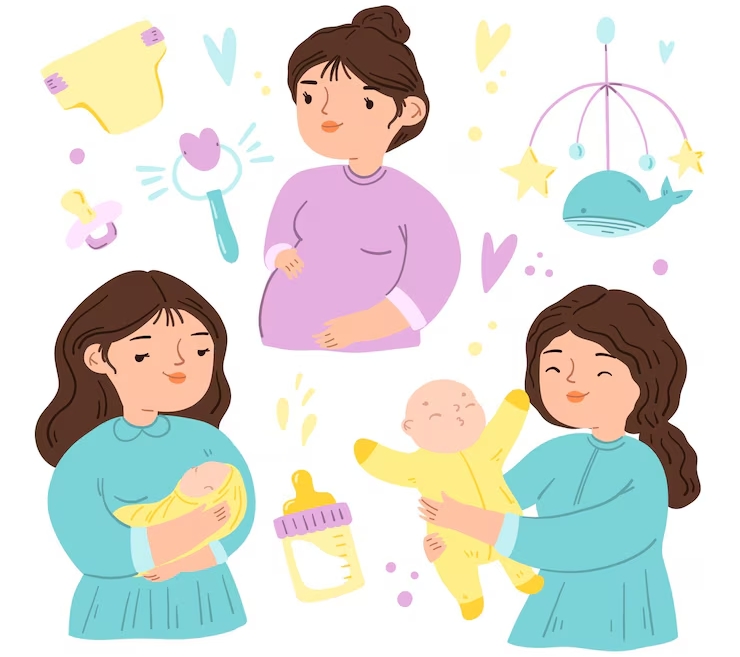 임신, 출산, 육아 관련 일러스트
