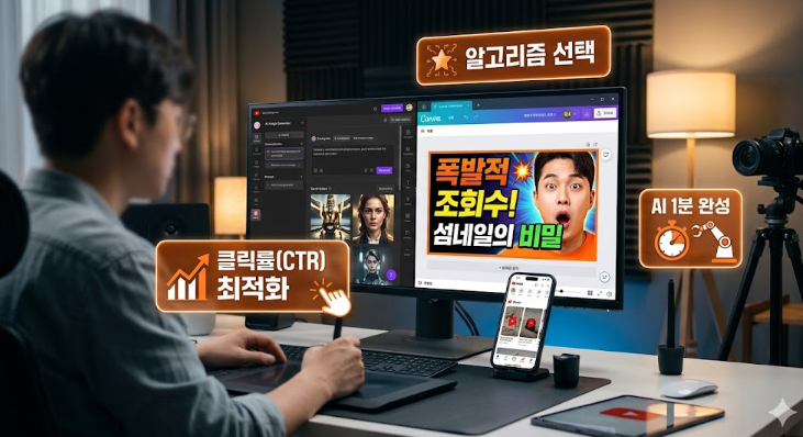 유튜브 알고리즘을 홀리는 섬네일의 법칙 &amp; AI 제작 가이드