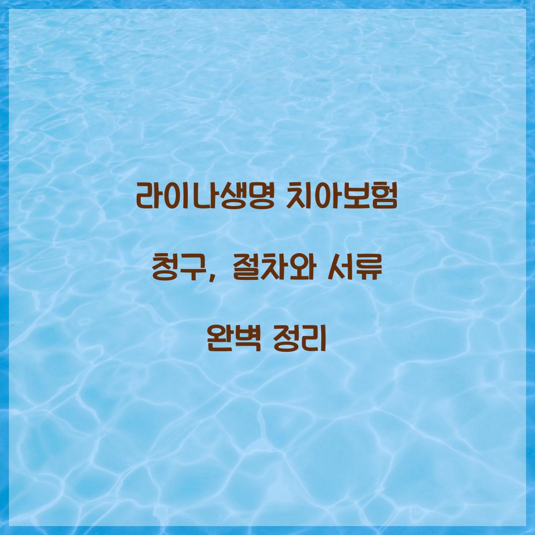 라이나생명 치아보험 청구