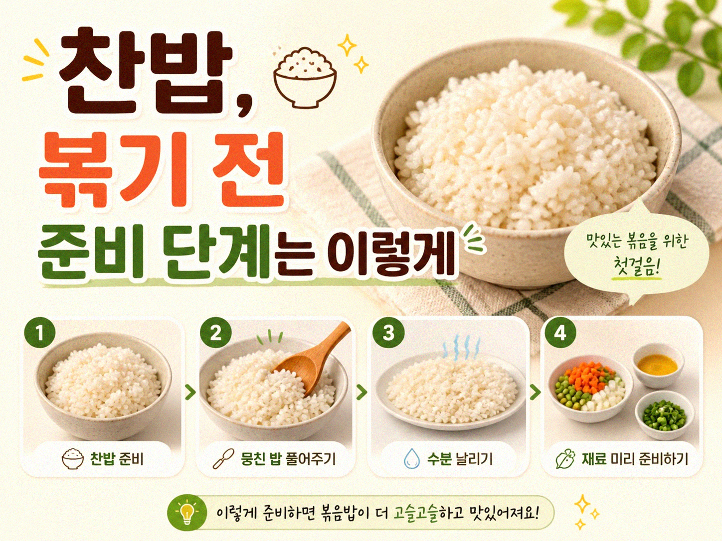 냉밥으로 볶음밥 만들기, 제대로 하는 법