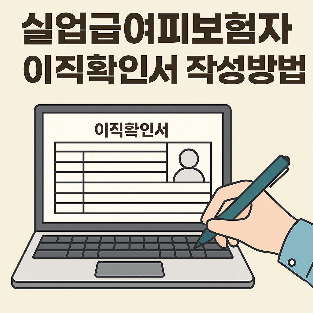 실업급여피보험자 이직확인서 작성방법