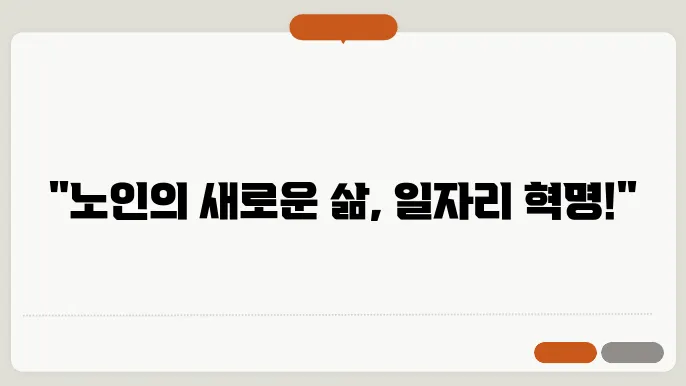 노인일자리 플랫폼