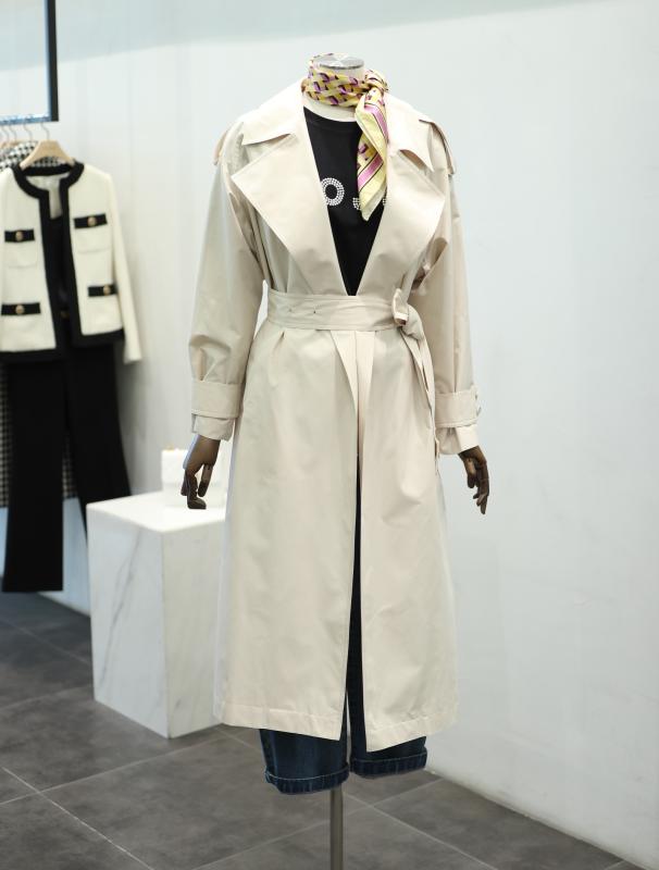 모조에스핀 와이드카라 루즈핏 트렌치코트 S222MSI002