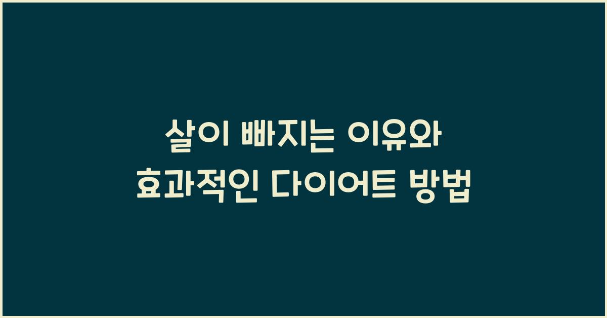 살이 빠지는 이유