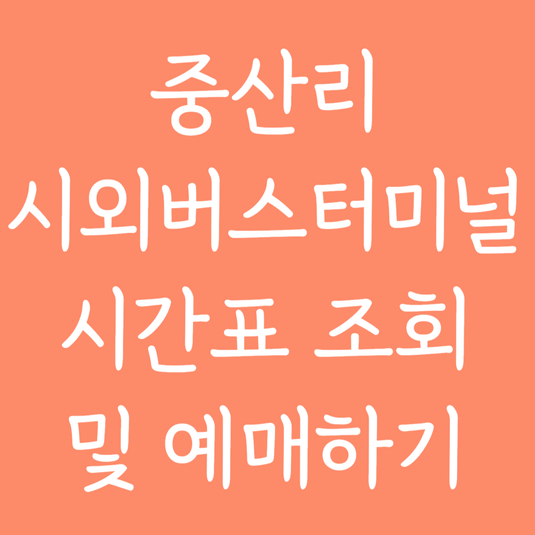 중산리 시외버스터미널 시간표조회 및 예매하기