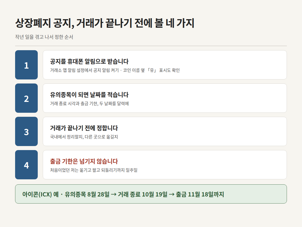 상장폐지 공지 확인 네 가지 순서