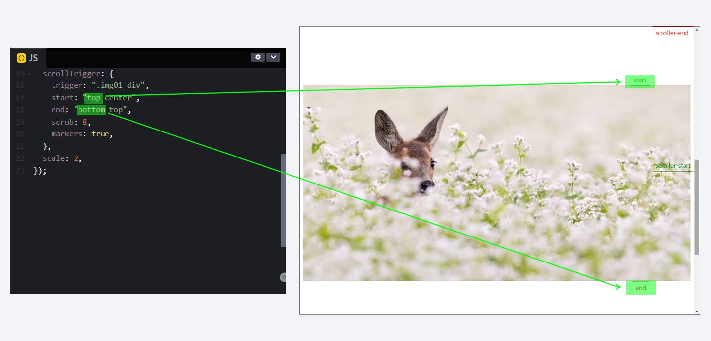 스크롤 트리거 설명 이미지