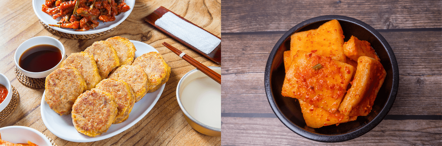 돼지고기 편육 완자와 섞박지 김치 사진