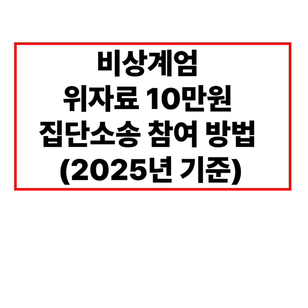 비상계엄 위자료 10만원 집단소송 참여 방법