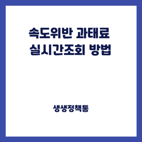 속도위반 과태료 실시간조회 방법