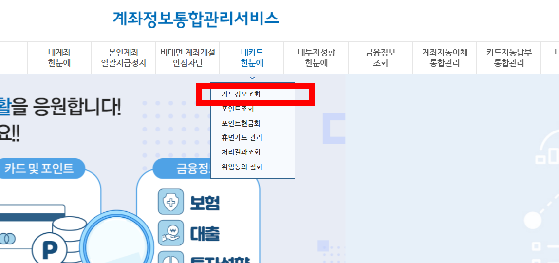 신용카드 이용 한도 조회 한 번에 확인하는 방법