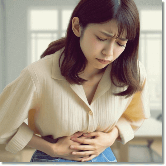 소화기 장애로 인한 면역력 저하 여성