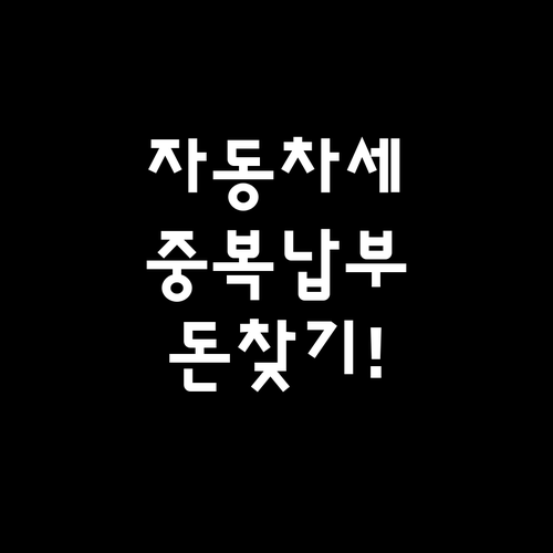 자동차세 중복 납부 환급금 신청 방법..
