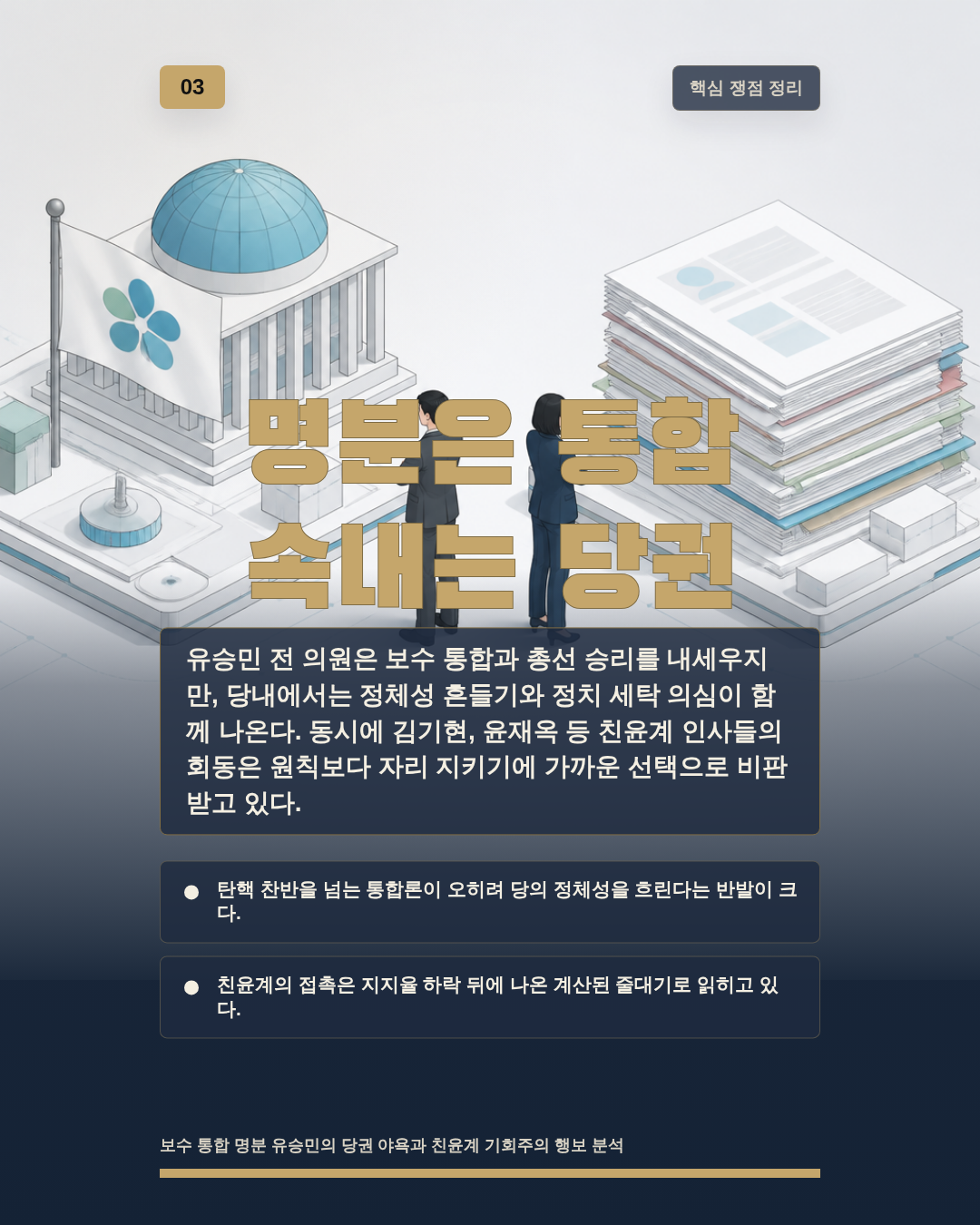명분은 통합 속내는 당권