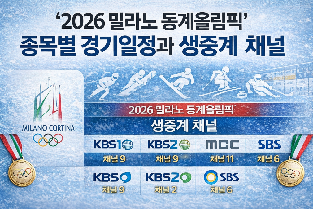 2026 밀라노 동계올림픽 오늘의 경기 일정·중계 채널 완벽 정리