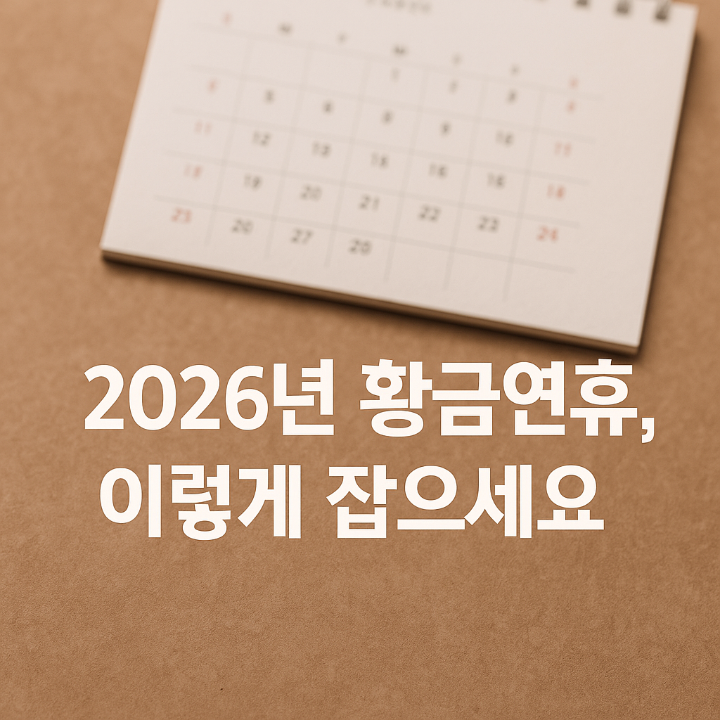 2026년 황금연휴 총정리 황금조합 알려드려요
