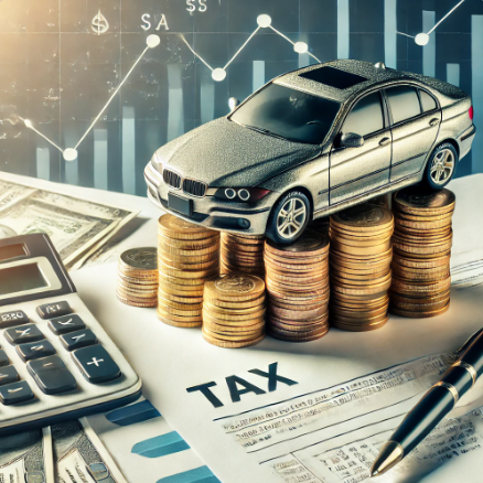 자동차와 세금이 연상되는 이미지