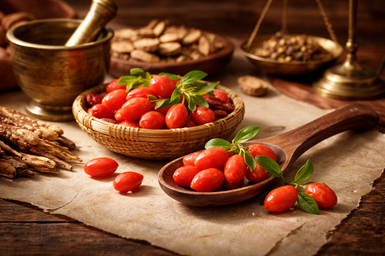 구기자와 다른 약재들