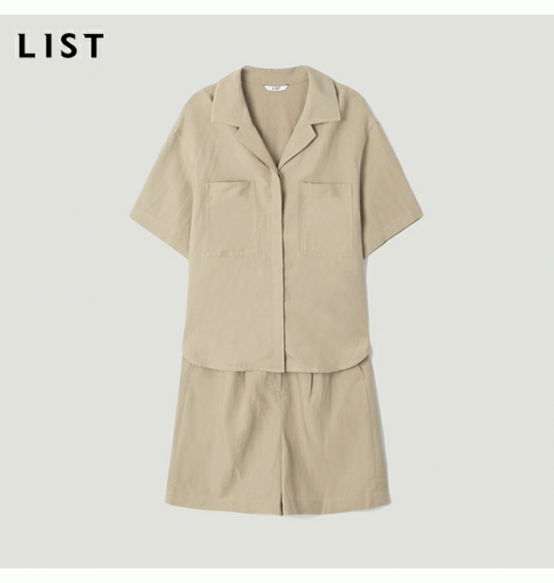 리스트 오픈 칼라 숏 점프수트 BE TWWOPL60240