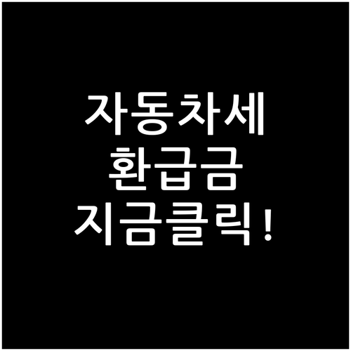 자동차세 연납 환급금 조회 및 신청 ..