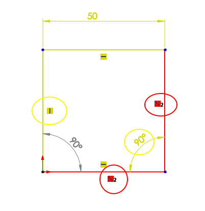 솔리드웍스 (SolidWorks) 스케치 선색깔 의미
