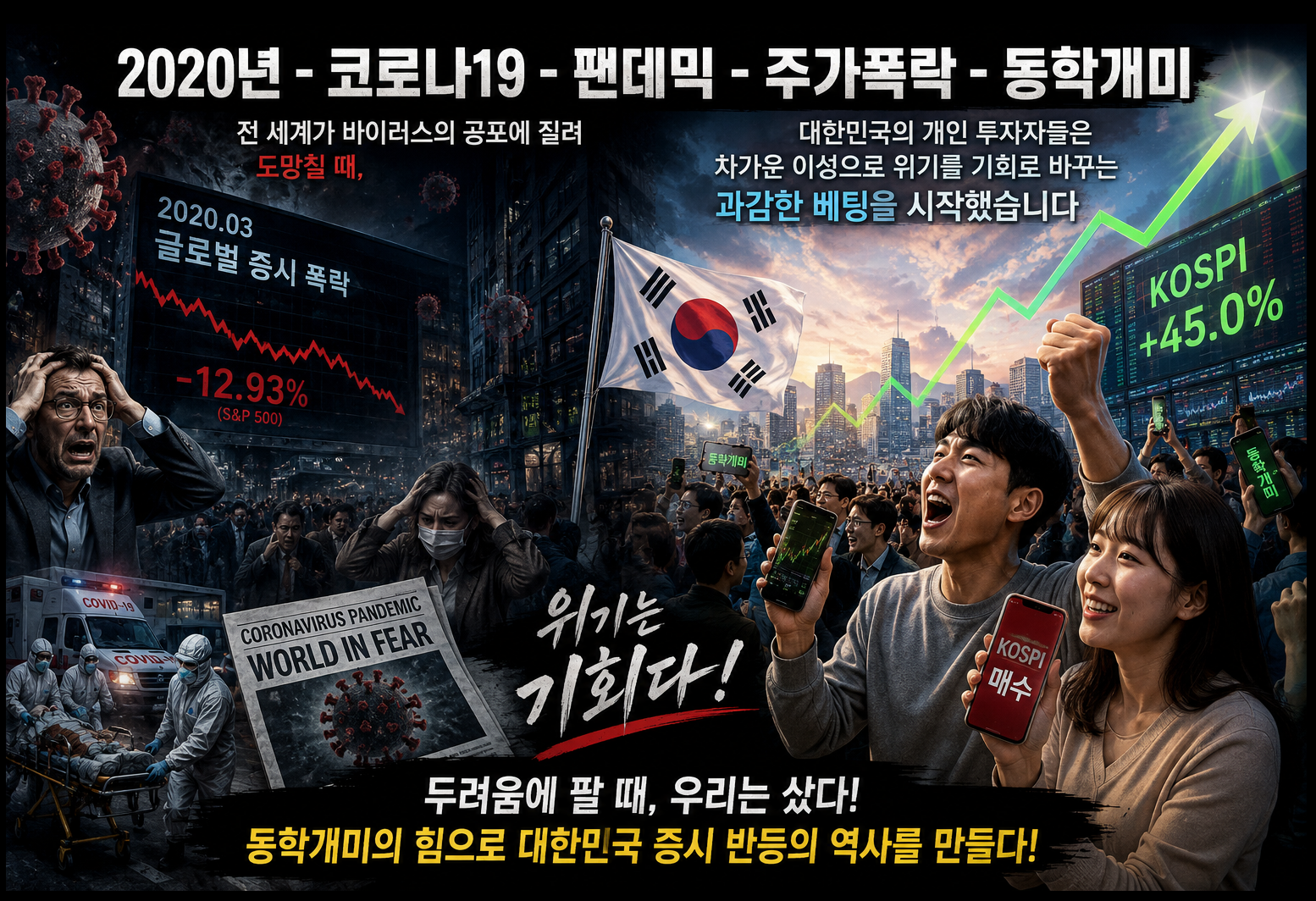 2020년, 코로나 19, 팬데믹, 주가폭락, 동학개미