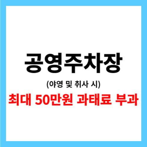 공영주차장 야영 및 취사 최대 50만원 과태료 부과