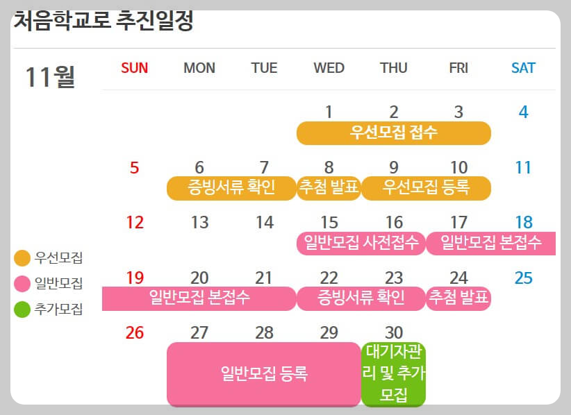 처음학교로 접수일정