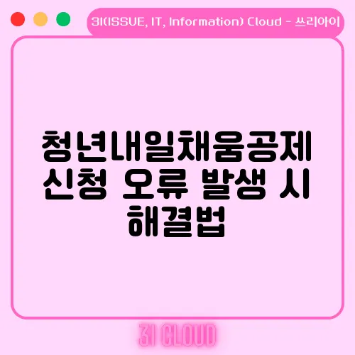 청년내일채움공제 신청 오류 발생 시 해결법