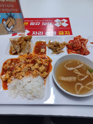 식판에 음식