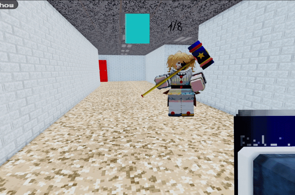 로블록스 백룸 리댁티드 더 베이직 스쿨 B소다로 모모 밀쳐내기 (Roblox Backrooms Redacted Pushing Momo)