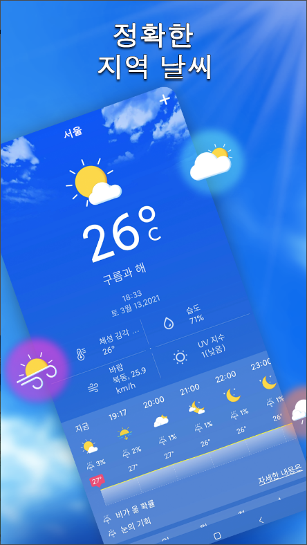 지역 일기 예보 앱, 오늘 날씨, 내일 날씨, 주간 날씨 예보 보기