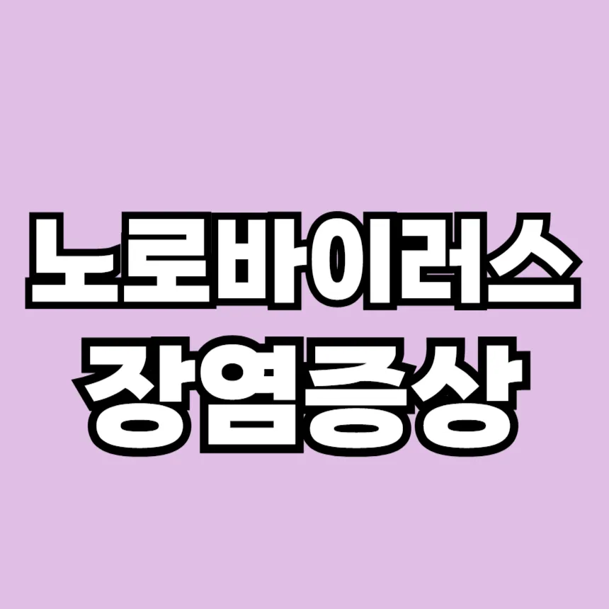 노로바이러스 장염 증상