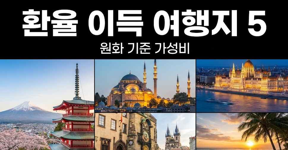 환율 덕 좀 볼까? 원화 기준 가성비로 지금 가기 좋은 해외여행지 5곳