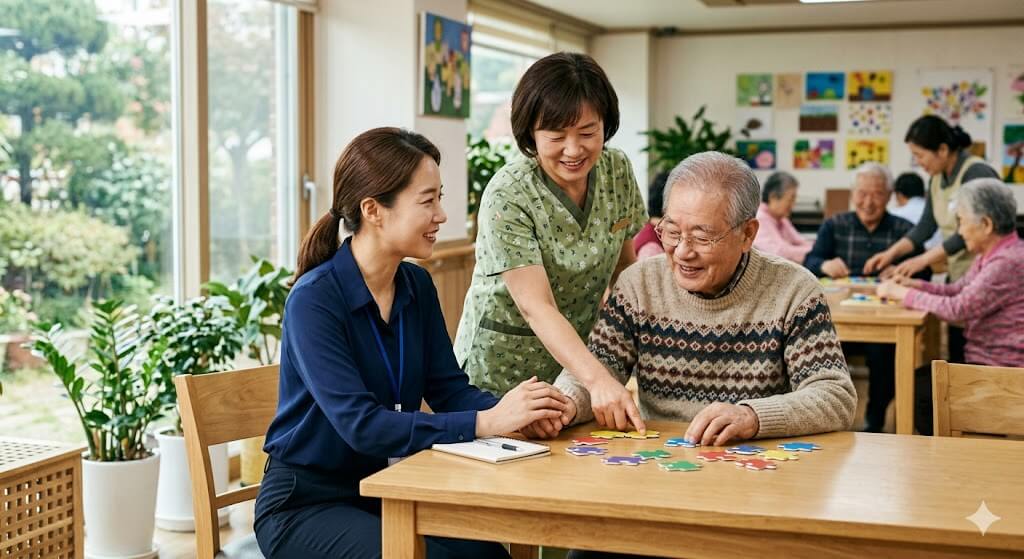 사회복지사와 요양보호사의 협력관계 이미지