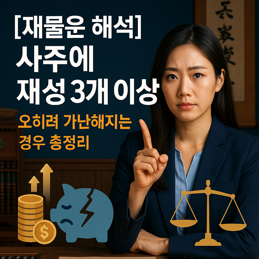 [재물운 해석] 사주에 재성 3개 이상 ｜ 오히려 가난해지는 경우 총정리