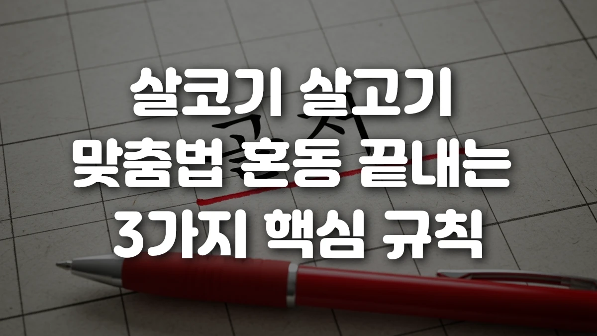 살코기 살고기 맞춤법 혼동 끝내는 3가지 핵심 규칙