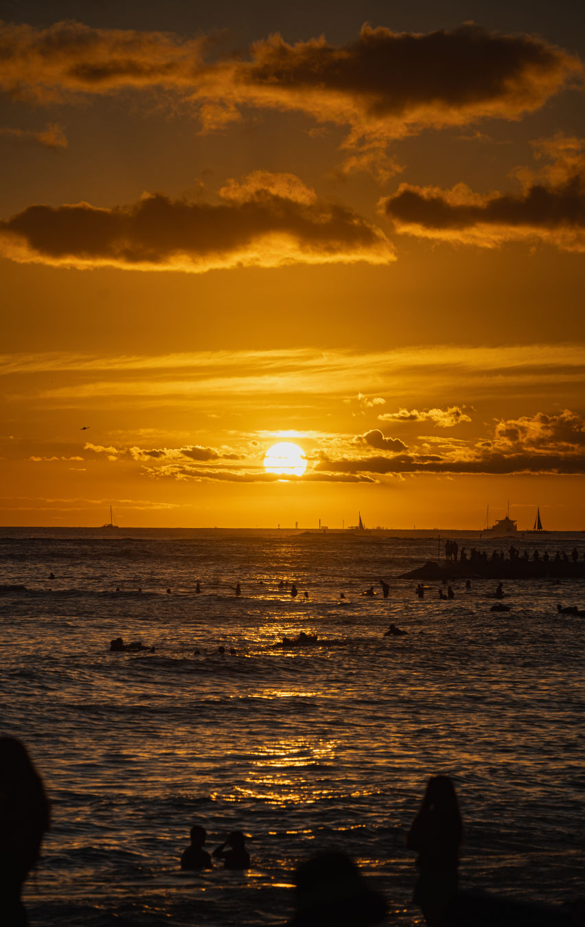 와이키키 해변 일몰