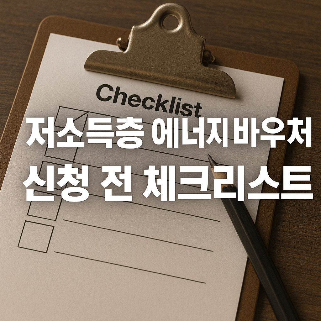 저소득층 에너지 바우처 신청 전 체크리스트