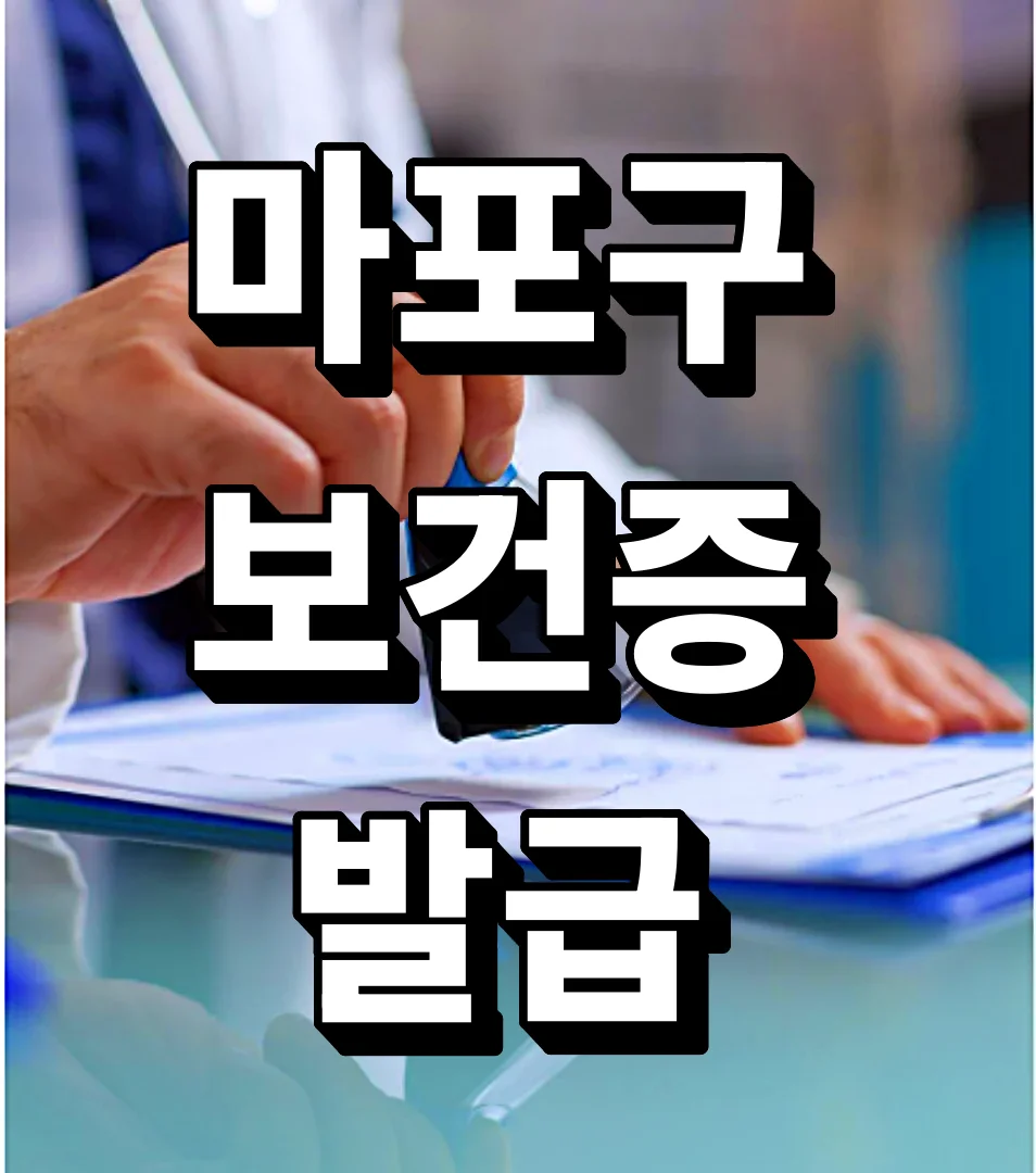 마포구 보건증 발급
