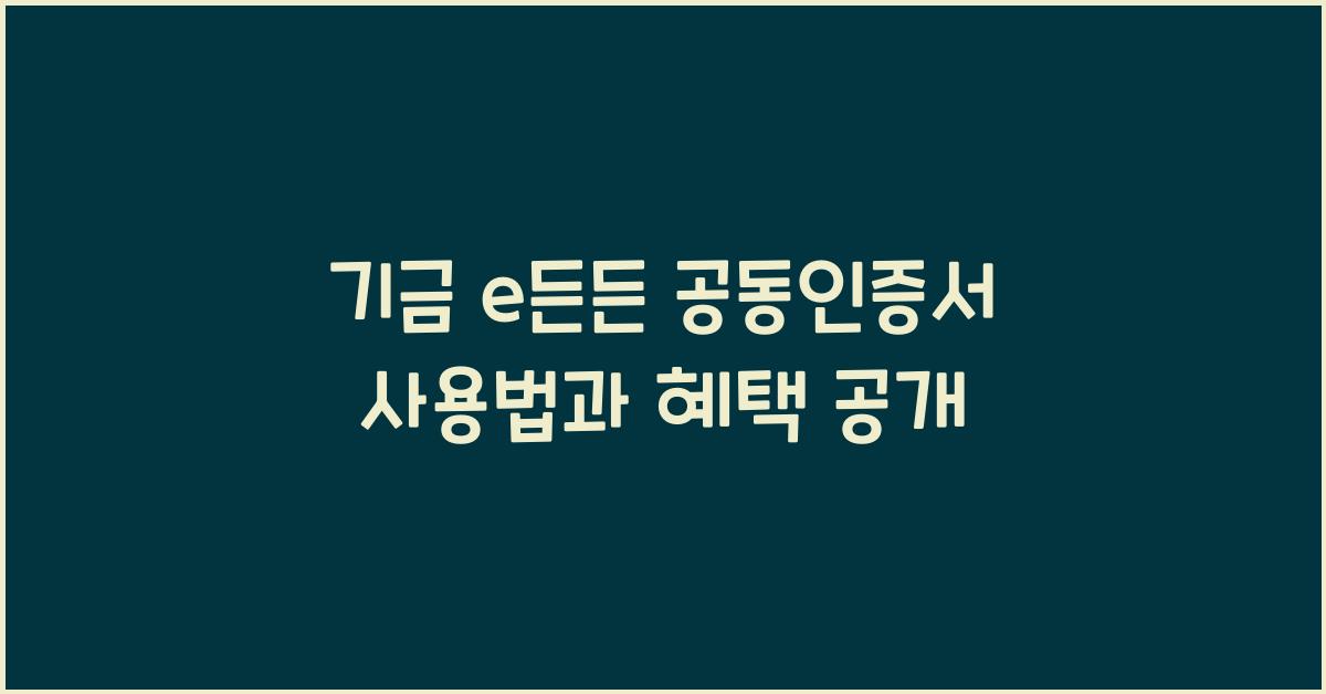 기금 e든든 공동인증서