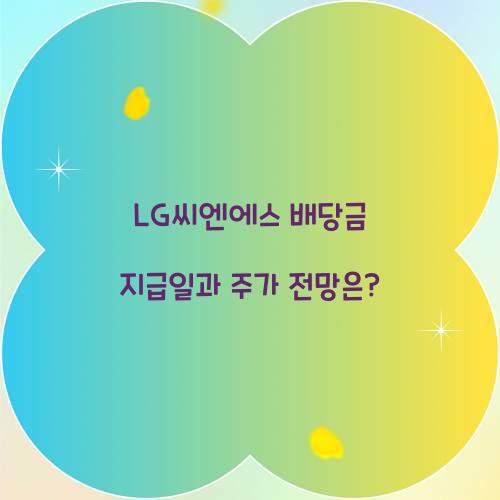 LG씨엔에스 배당금 지급일